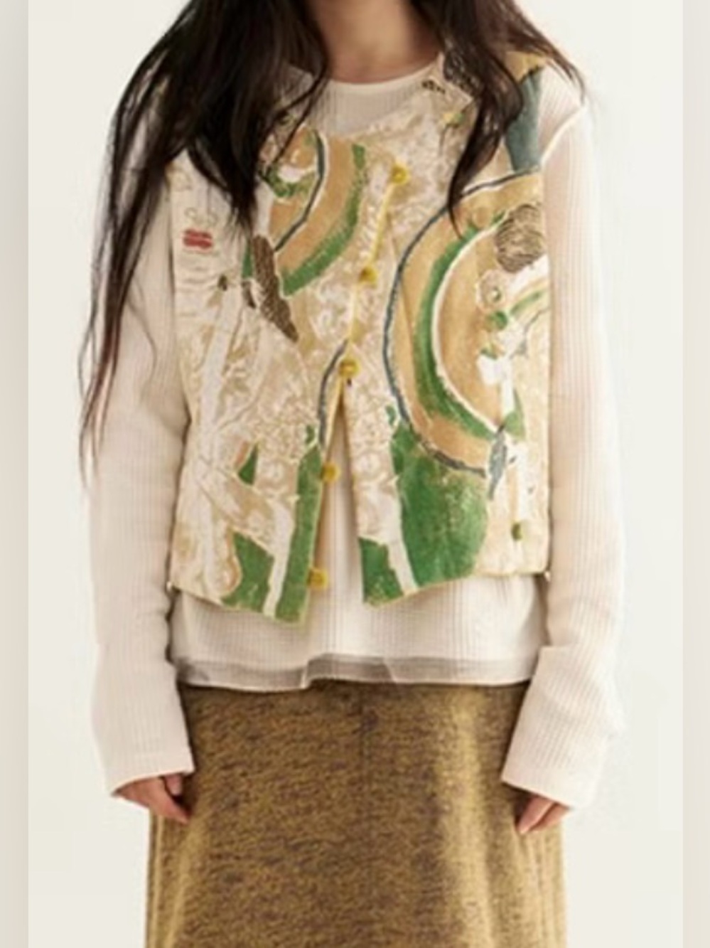 CONP Citizen Of No Place‎ Unisex Sz L Mural Painted Waistcoat Vest Art To Wear